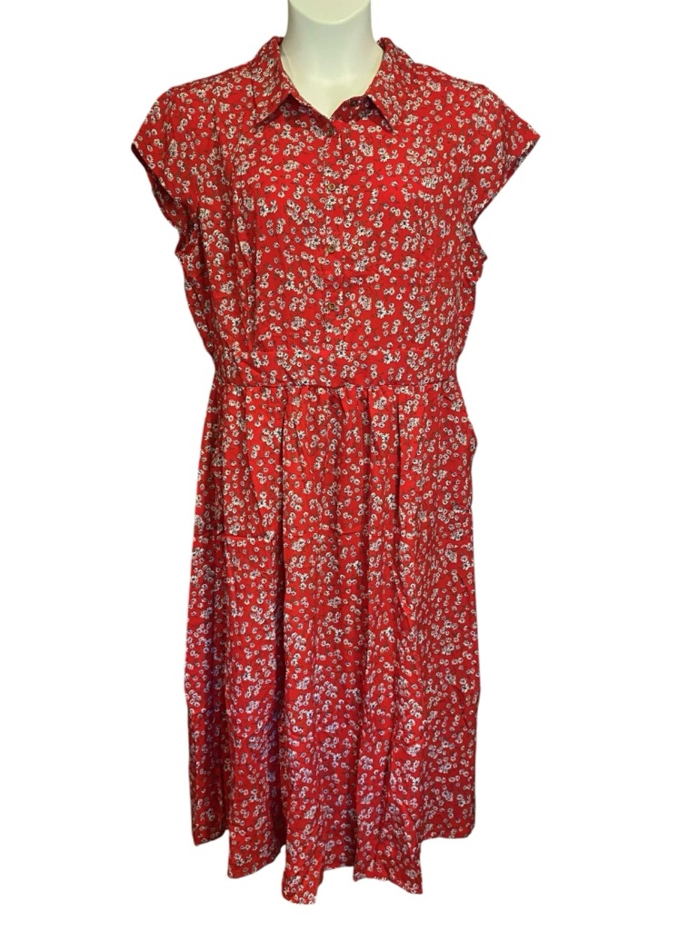 Hayden LA NWT Womens Red Floral Maxi Dress Plus Size 1XL Boho Cottagecore